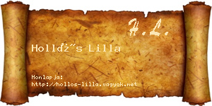 Hollós Lilla névjegykártya